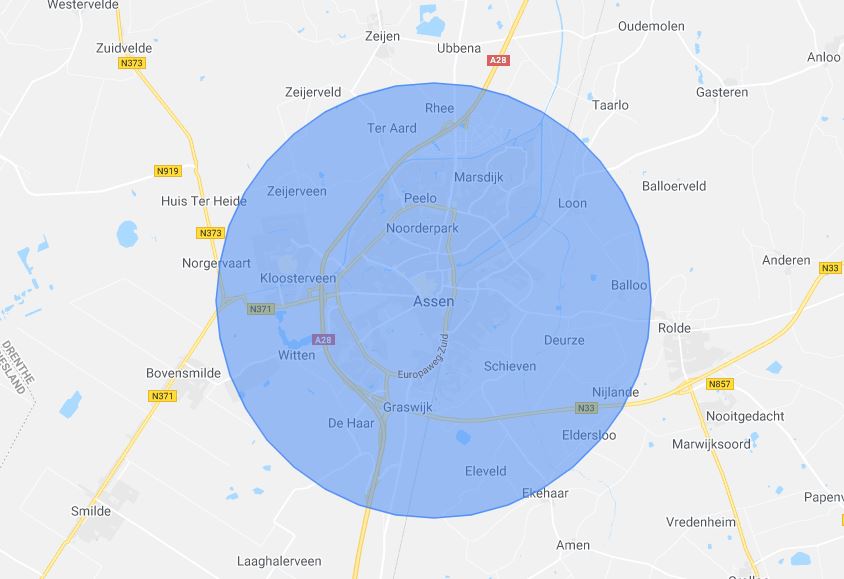 Assen locatie Assen locatie maps ongediertebestrijders
